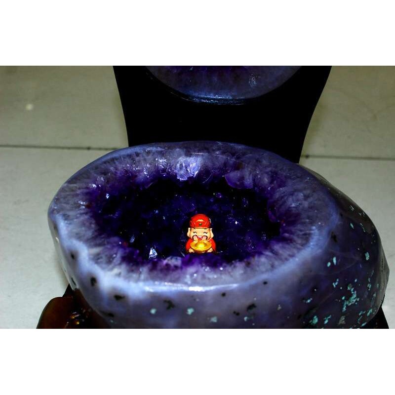 矿宝 天然紫水晶洞摆件 紫晶洞 玛瑙洞水晶洞 紫色原石钱袋子