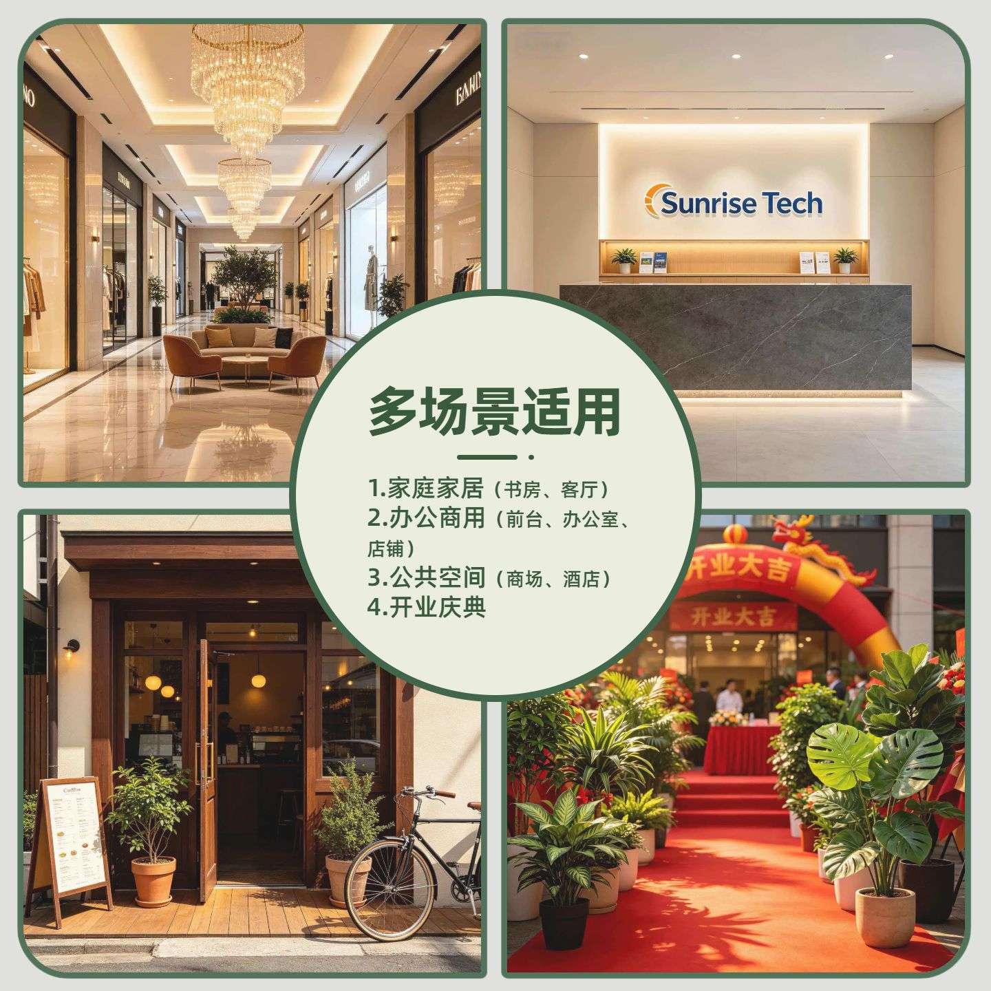 天昆仿真发财树商场店铺开业装饰植物假绿植盆栽风水造景现货盆景