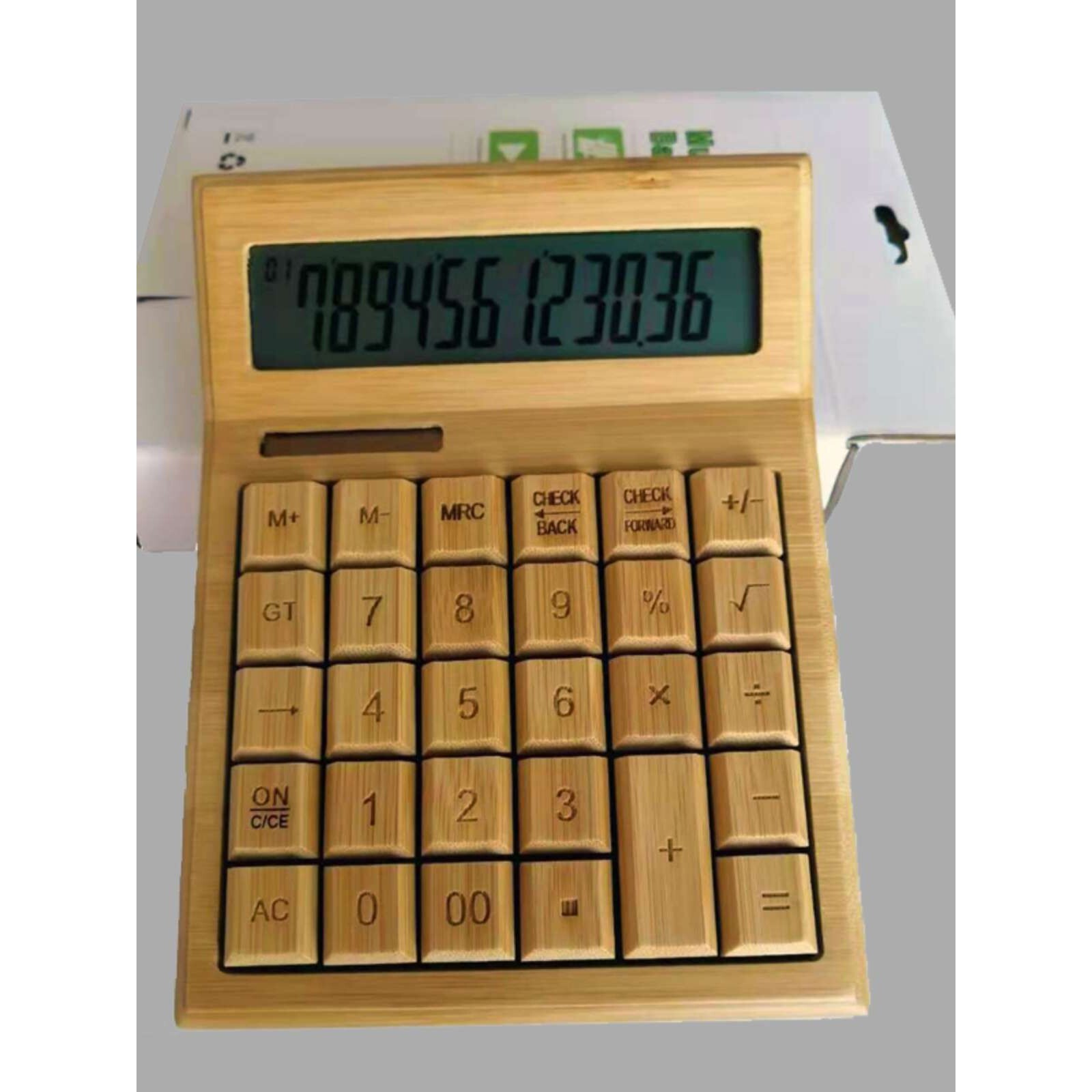 竹制太阳能计算器可爱环保古朴实木竹子制品商店财务会计办公文具