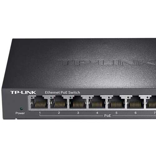 TP-LINK 9口标准POE交换机 48V监控无线AP8口供电电源TL-SF1009P