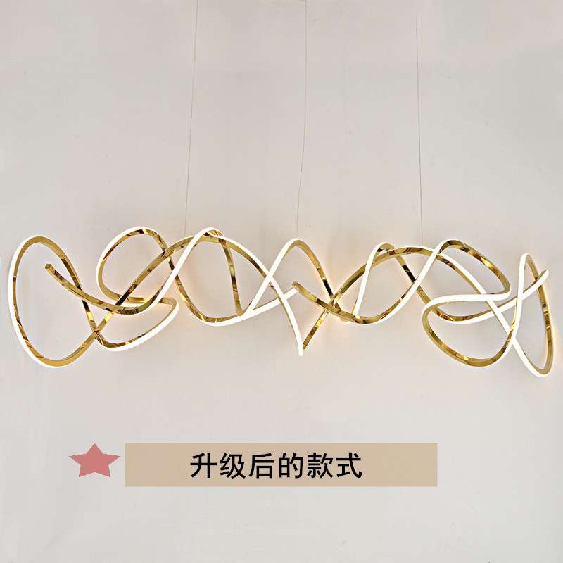不锈钢轻奢吊灯酒店吧台别墅餐厅中山灯具枝形风家居工业风长条