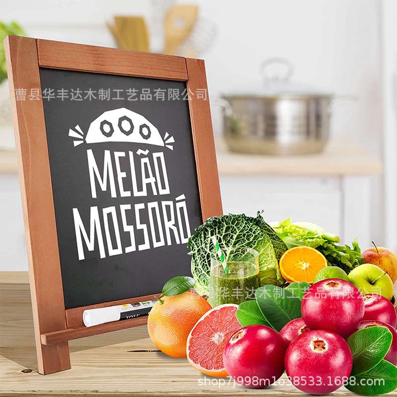学生画画板桌面木质小黑板立挂式咖啡厅奶茶店吧台摆摊画板采