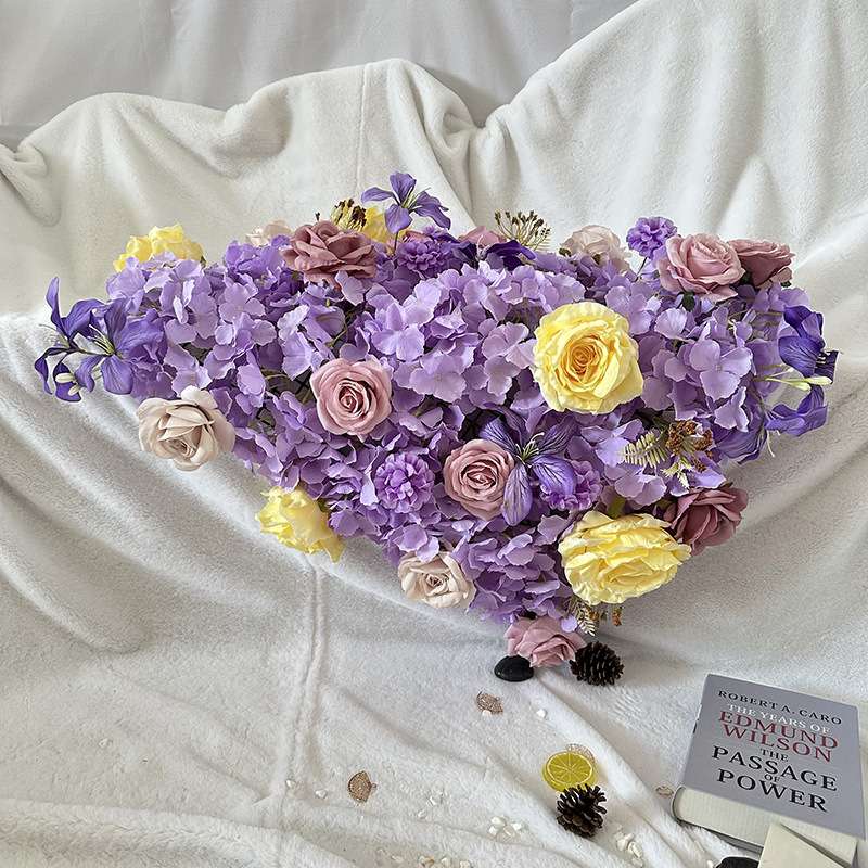 紫色系仿真花排婚庆礼堂装饰材料商场橱窗布景假花摄影背景花墙