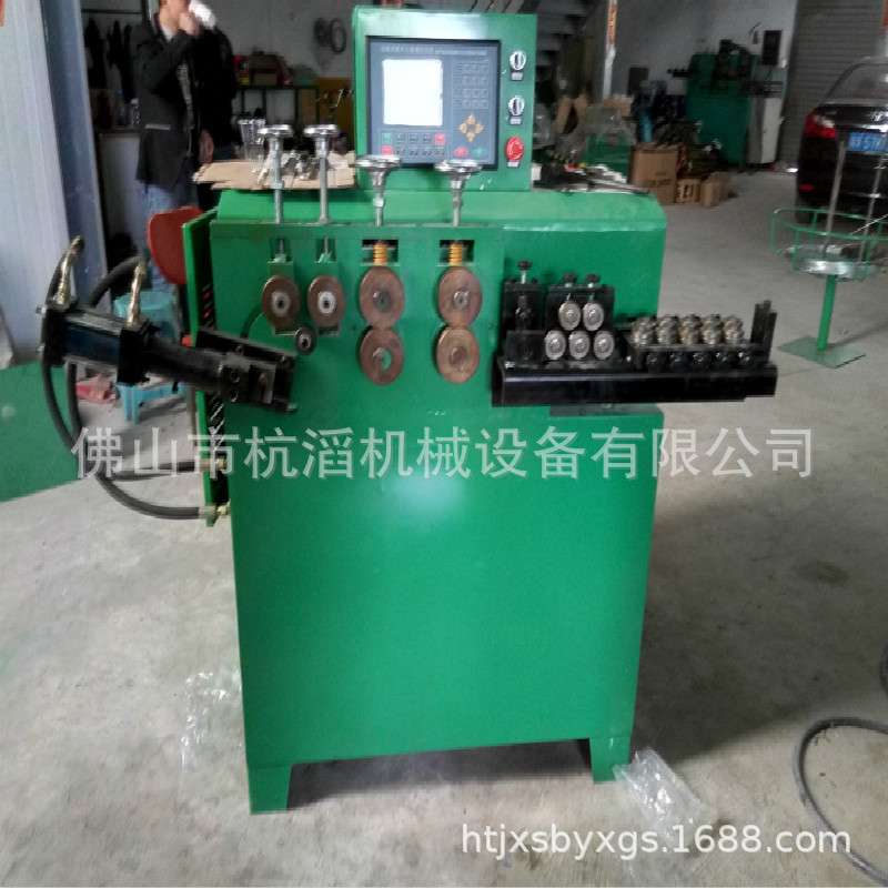 全自动扁铁钢圈卷圆机 汽车卡簧打圈成型机 镜框花边滚圆机