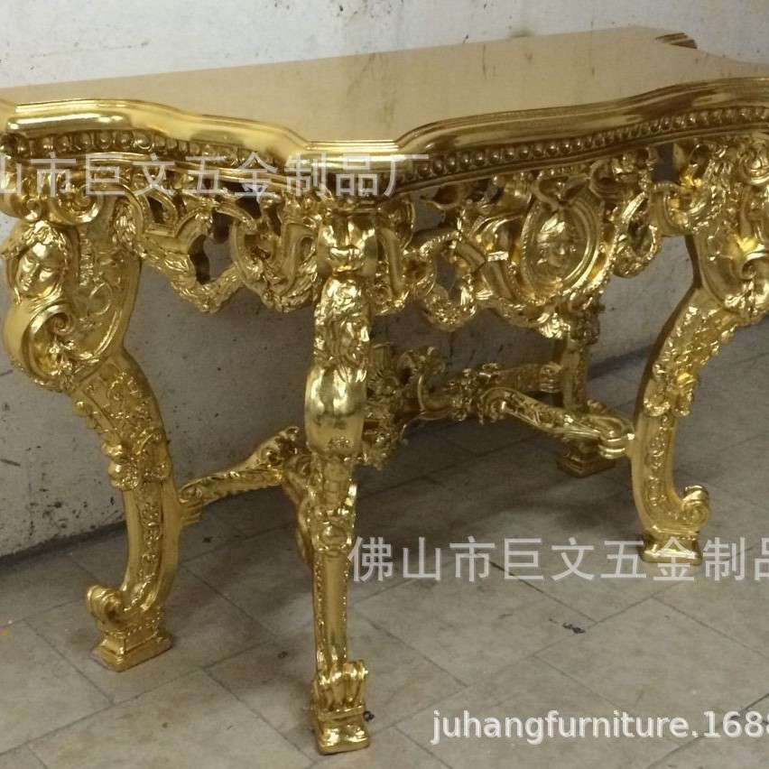欧式金色雕花实木茶几 宫廷风会客厅装饰 高端板面脚几厂家直销