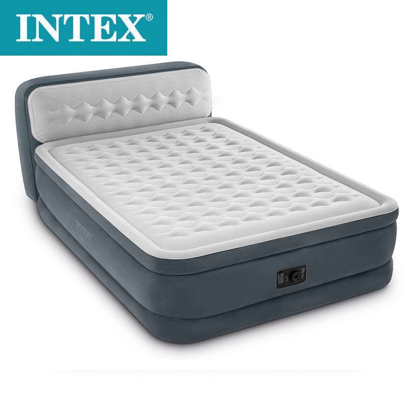 INTEX64448植绒内置电泵充气床垫家用户外便携式折叠pvc现代简约