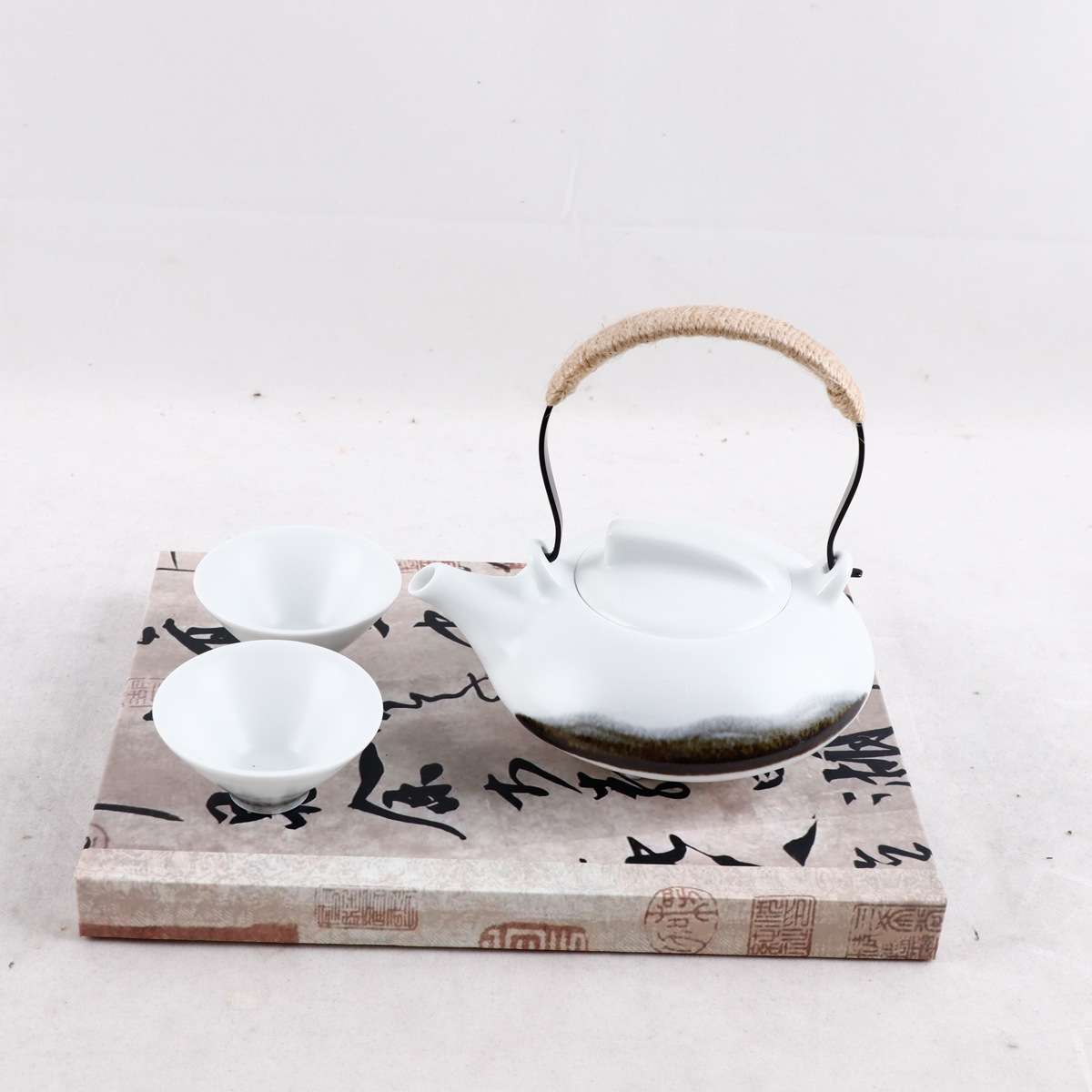 新中式茶室氛围布置售楼处茶台水吧台上摆件酒店软装茶壶茶具套装