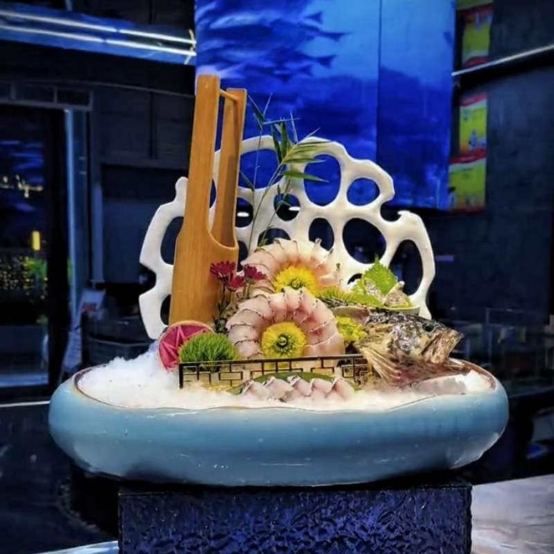 摆盘装饰莲藕盘刺身海鲜姿造盘饰品小摆件创意意境点缀冰盘小摆件