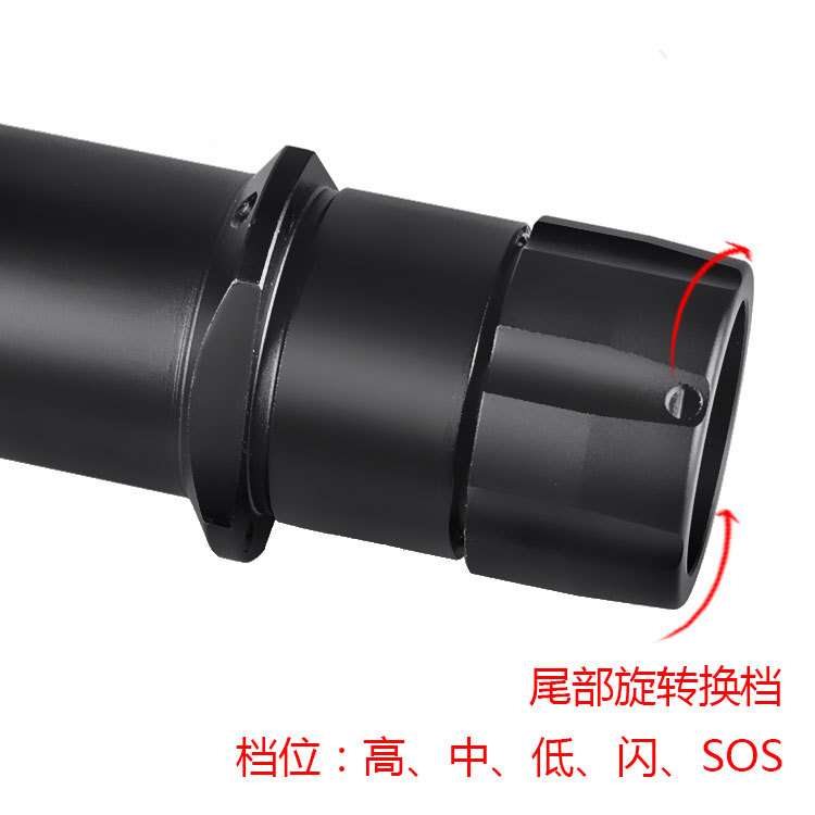 LED潜水手电筒 铝合金手电 户外 照明 T6 U2 L2 尾部旋转换档