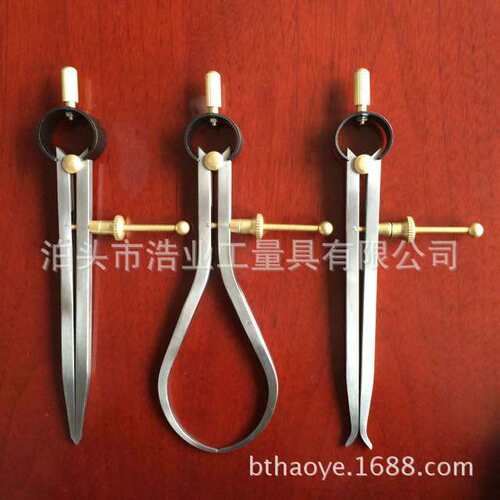34568寸套装弹簧卡规 3件套弹簧内外卡划规 组套间距规 分规圆规