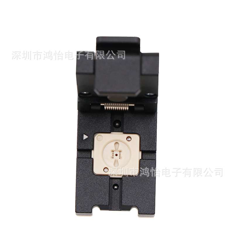 鸿怡生产DFN8-0.5间距2*2mm尺寸合金翻盖探针测试座老化烧录夹具