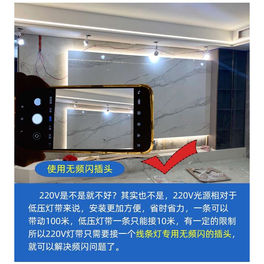 灯带插头线条灯高压无频闪驱动电源led镇流器cob单色220v替换配件