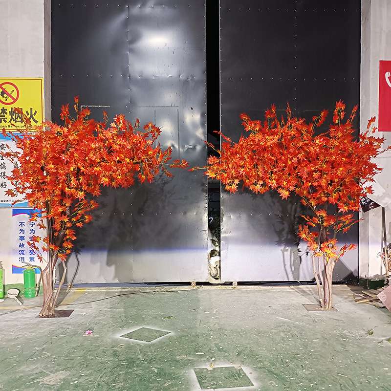 大型红枫树景观造景绿植假树树枝树叶别墅仿真花酒店户外婚礼装饰