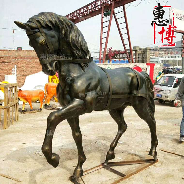 马雕塑玻璃钢雕塑马动物模型广场户外几何马仿铜景观摆件美陈