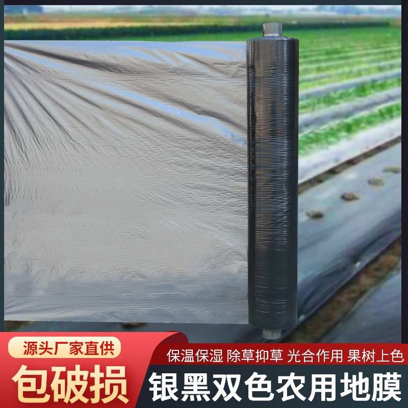 农用地膜黑色加厚银黑双色果园反光膜塑料大棚种植除草防虫膜新料