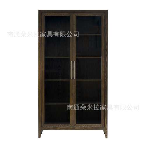 RH美式实木高端客厅储物柜书房书柜豪华展示柜