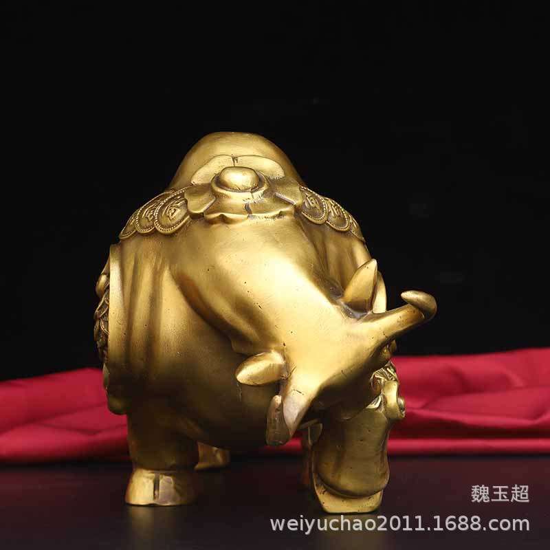厂家 纯铜福字牛生肖牛金钱牛摆件牛势如虹家居工艺品摆设