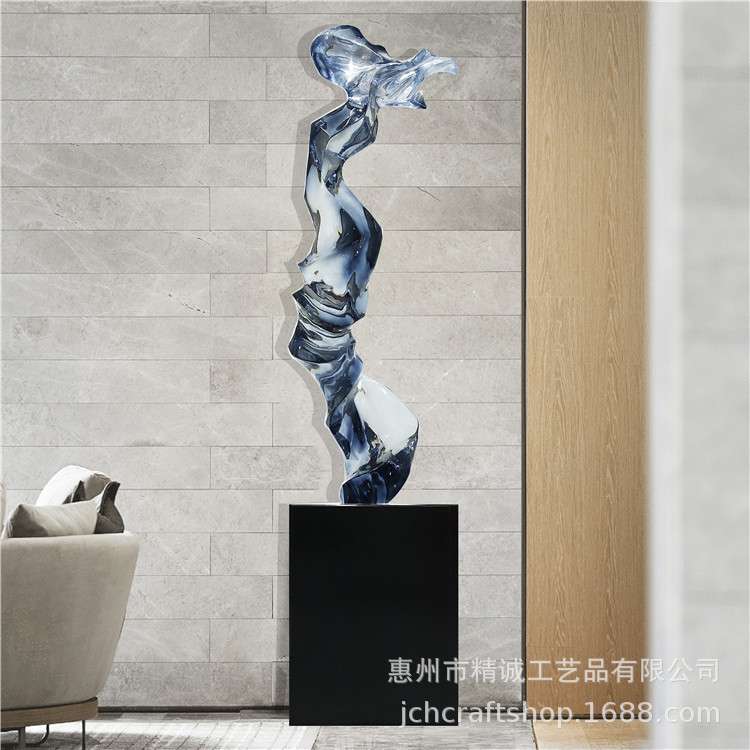 透明树脂摆件酒店样板房现代轻奢艺术抽象雕塑软装饰品