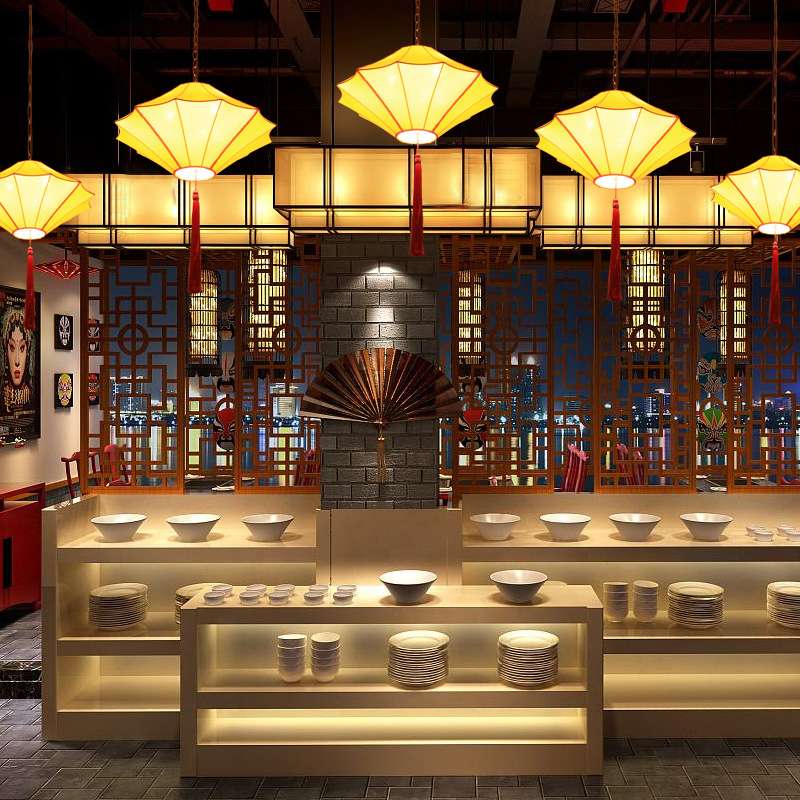 新中式仿古典重庆老火锅店铁艺灯笼吊灯蜀大侠餐厅中国风灯具灯笼