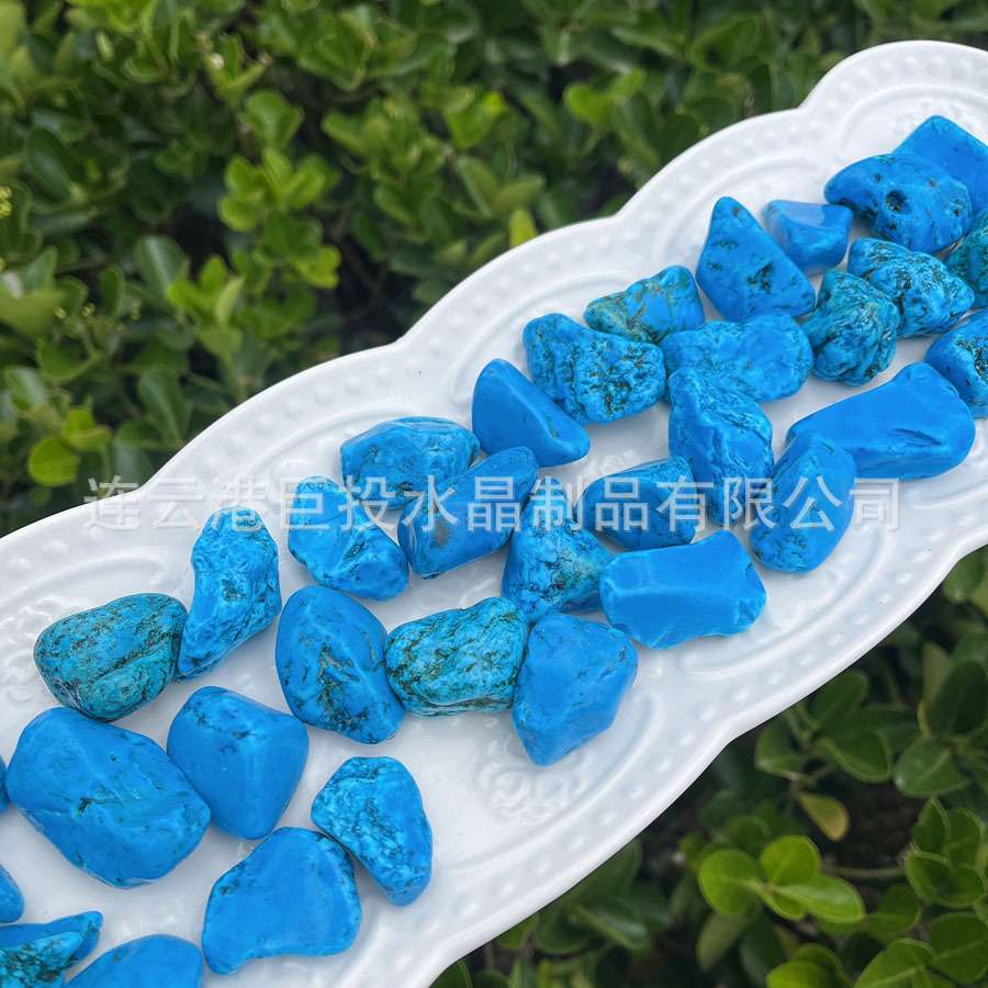 优化蓝松石原石把玩摆件蓝色绿松石矿石大颗粒碎石滚石扩香石淘矿