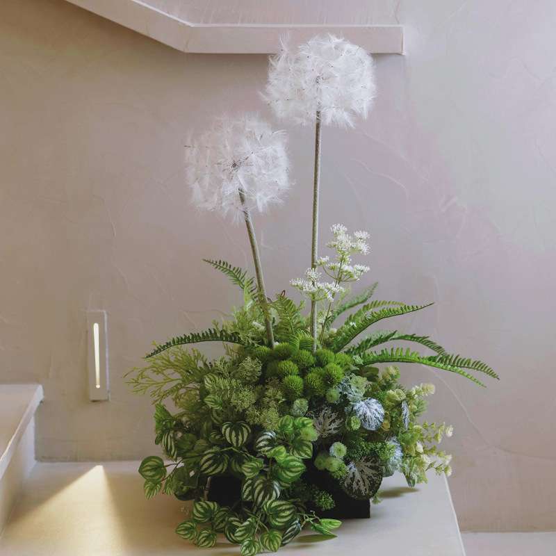 大型仿真植物蒲公英多肉植物手感假花室内景观角落橱窗造景装饰