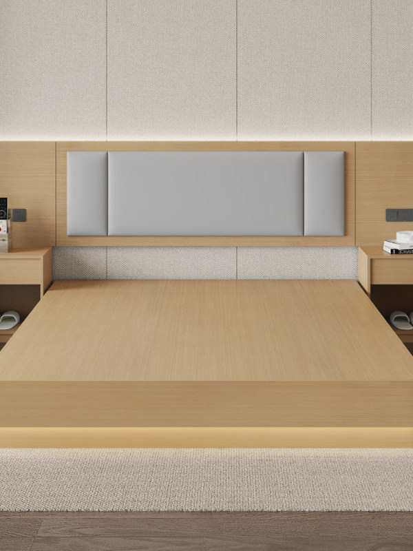酒店专用床宾馆家具标间全套民宿公寓双人床全季客房定、制床箱厂