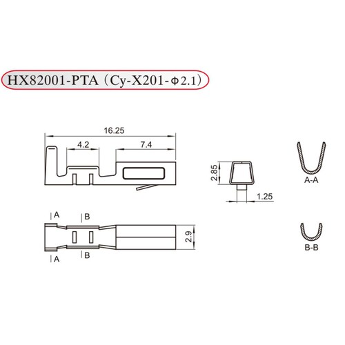 红星HXH连饶端子 Cy-X201-2.1 HX82001-PTA 一盘4000只