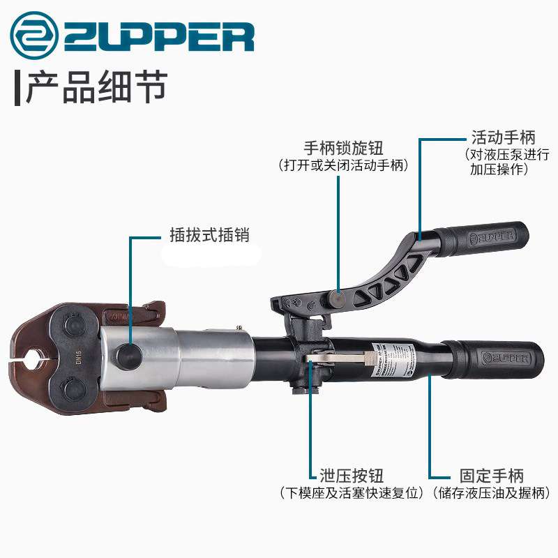 巨力手动液压压管钳HT/HZ-1550不锈钢管铜管压接钳铝塑管卡压工具