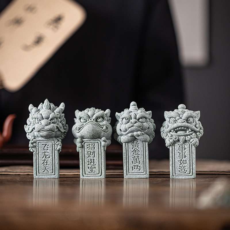 招财桌面摆件生肖龙金蟾麒麟印章装饰品鱼缸盆栽造景景观茶宠茶玩