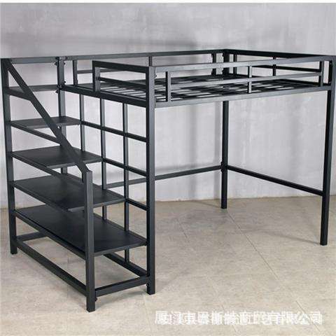 现代铁艺高架床高低床阁楼复式二楼上下铺床双层上下床双人床成人