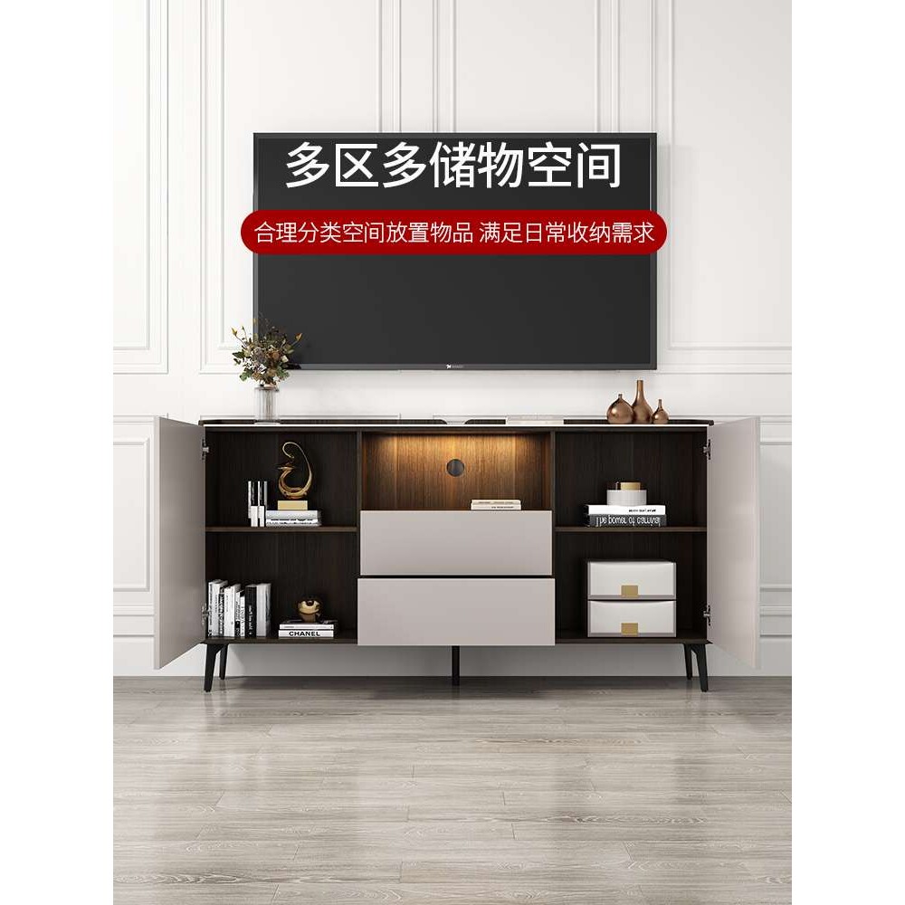 my卧室电视柜小型窄现代简约主卧轻奢小户型高款主卧房间储物柜