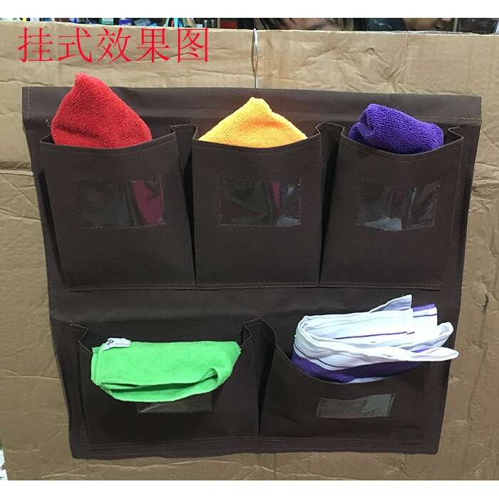 5口酒店客房工作车挂钩抹布袋毛巾分类格收集袋挂门收纳垃圾布袋