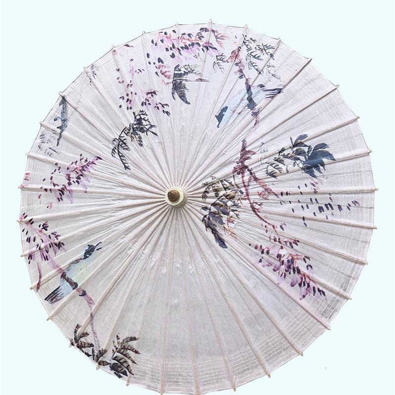 泸州古典油纸伞防雨防晒古代雨伞古装伞白色樱花 舞蹈道具伞