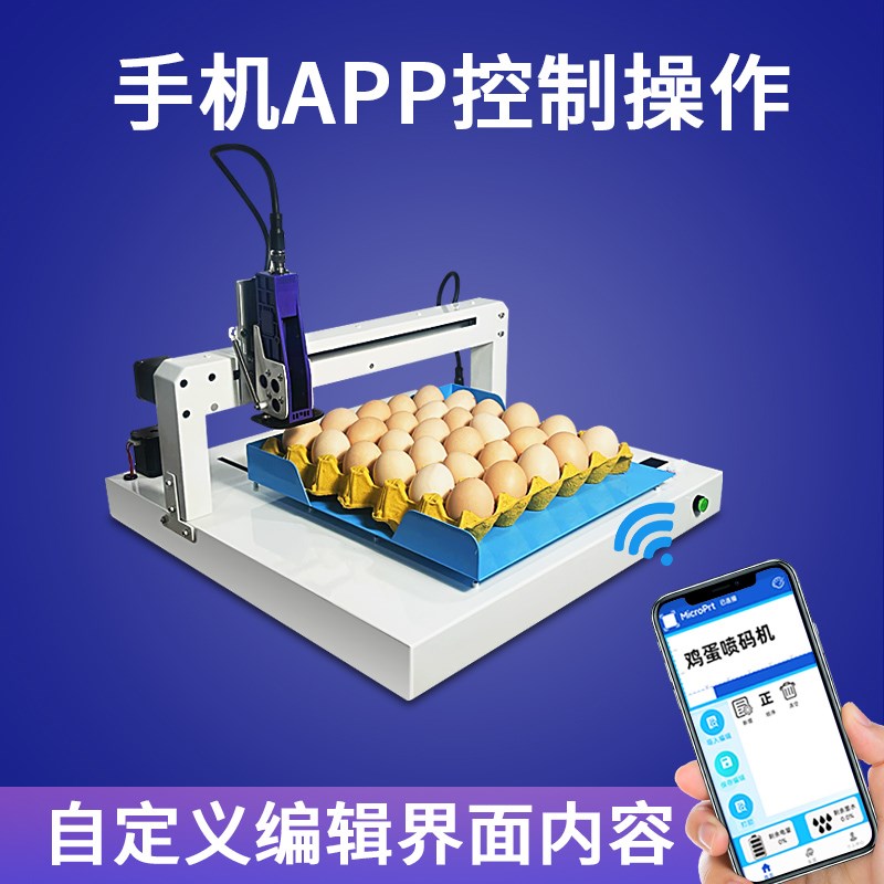 皇原全自动鸡蛋喷码机打生产日期鸡蛋鸭蛋鸽子蛋专用喷码机托盘式