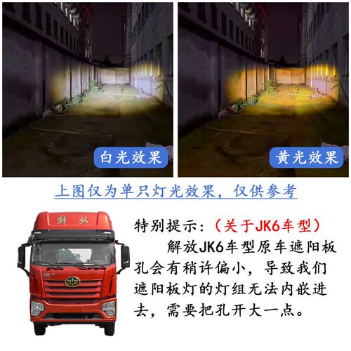 解放JH6/JH5/JK6/悍V龙V2.0车顶灯改装升级遮阳板射灯激光远光炮