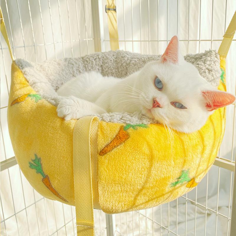 猫窝吊床冬季保暖加厚猫咪床猫垫子冬天幼猫小猫用品猫笼专用吊窝