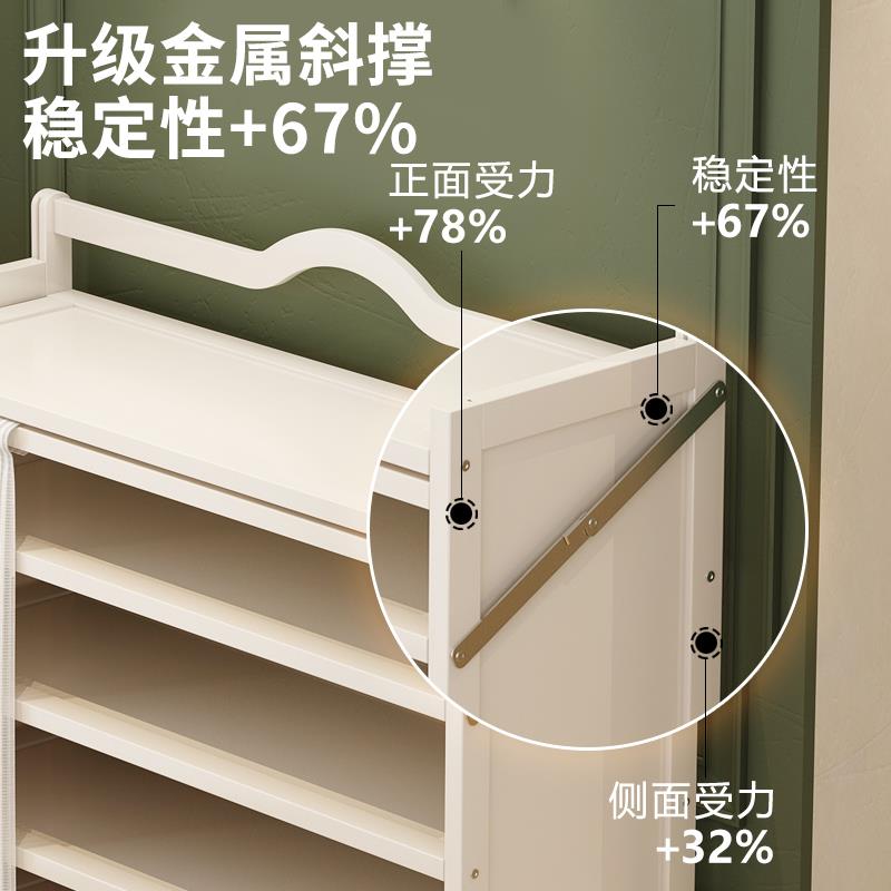 免安装折叠鞋架布帘鞋柜简约家用入户门口奶油风多层大容量透气窄