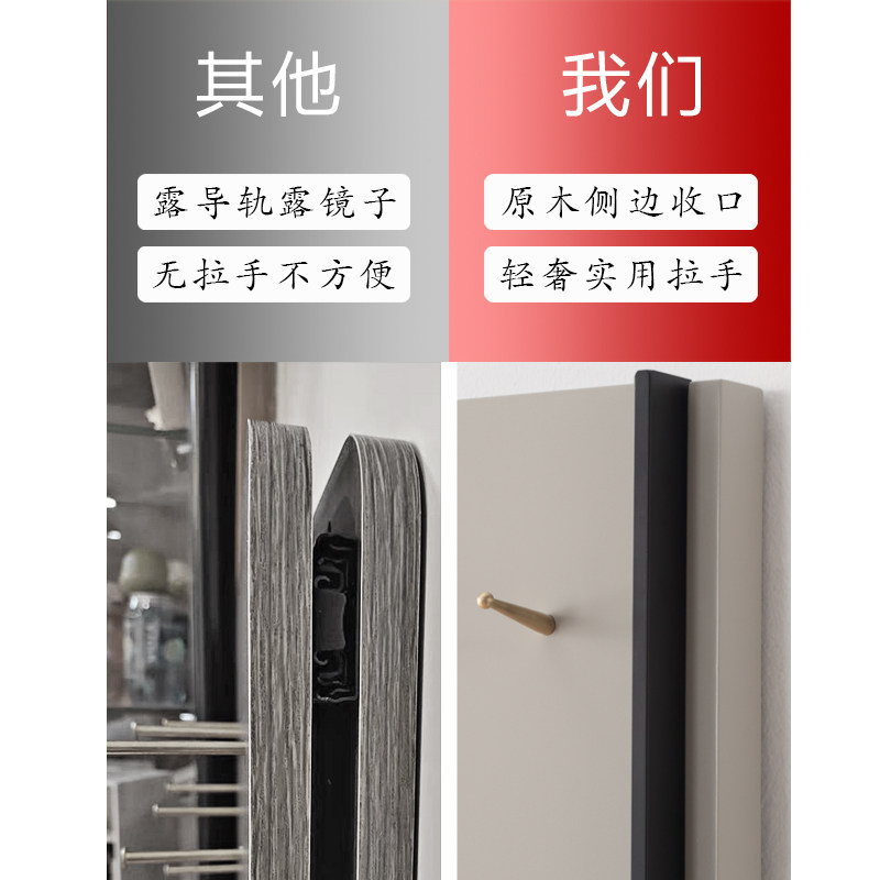 隐藏式全身镜隐形镜子壁挂贴墙穿衣镜推拉可遮挡卧室轻奢试衣镜
