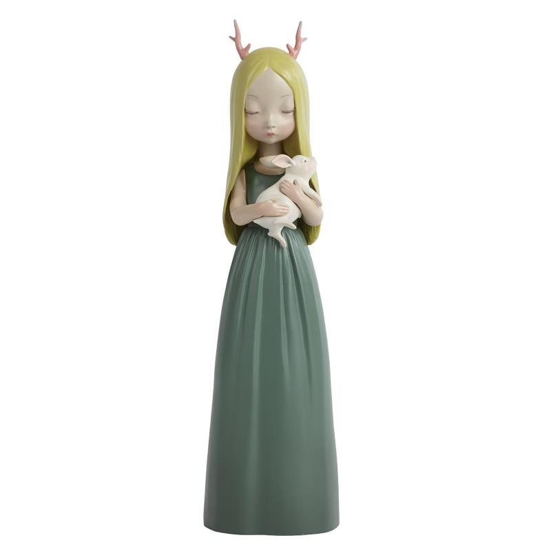 晚安兔小女孩软装设计摆件工艺品艺术品客厅卧室创意生日礼品礼物