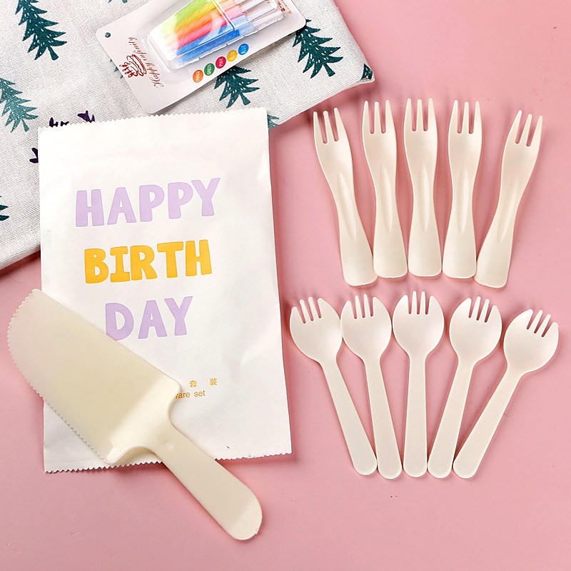 烘焙蛋糕盘叉一次性纸盘刀叉盘组合套装生日餐具加厚高档餐盘碟子