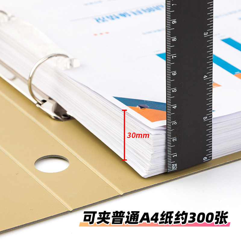 天色 两孔办公活页文件夹a4打孔文件夹插页袋活页本资料册学生用