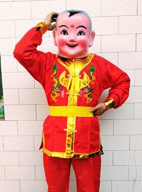 社火大头娃娃头套面具服装男女秧歌舞龙舞狮道具喜庆节日演出服装