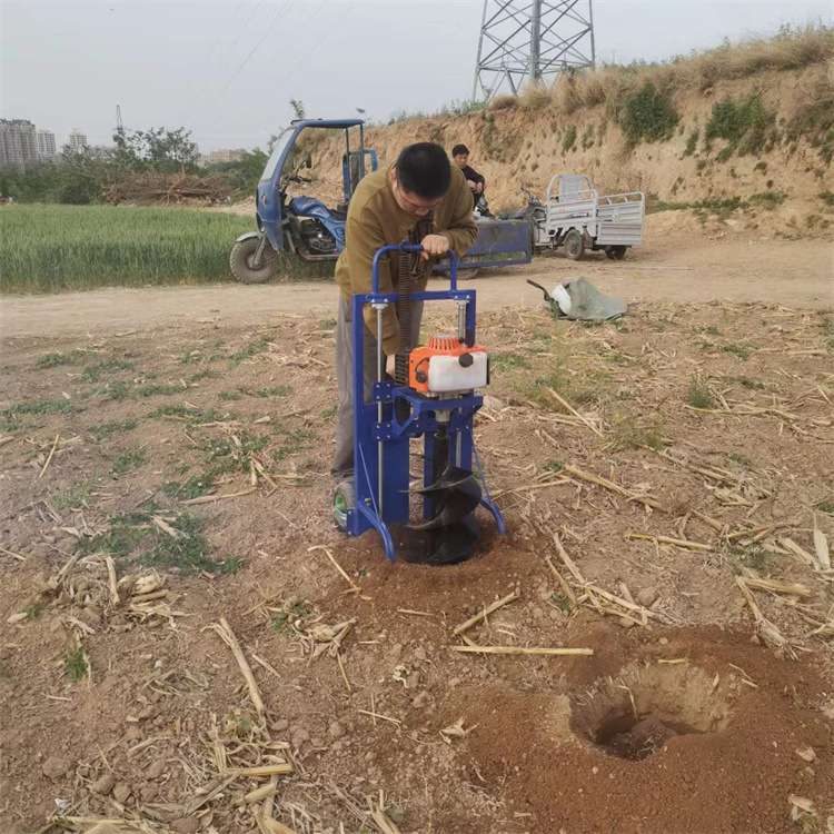 脚踩弹簧挖坑机 手推式大棚植树立杆打洞机