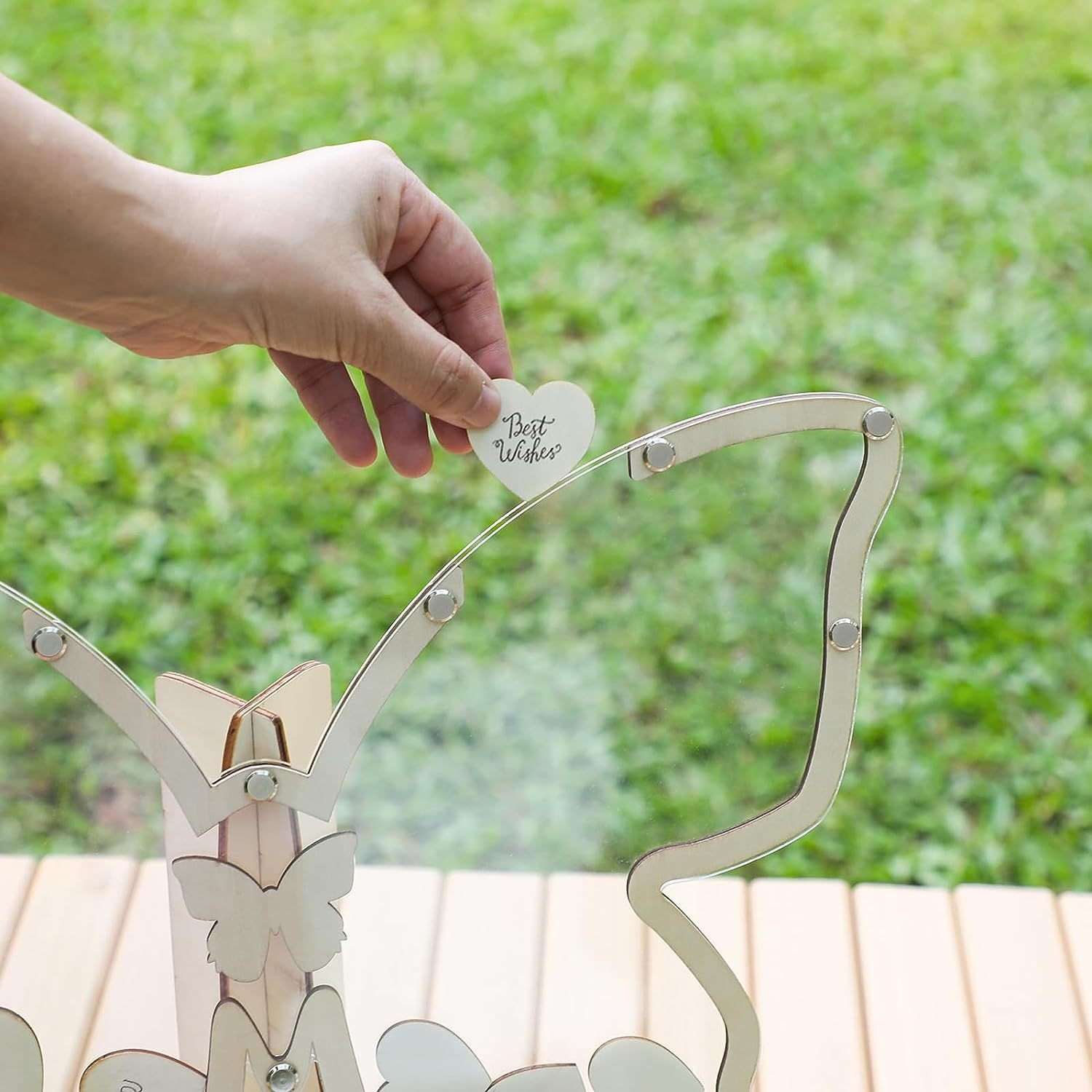创意婚礼签到台摆件宾客祝福语留言板蝴蝶形状婚礼现场装饰摆件