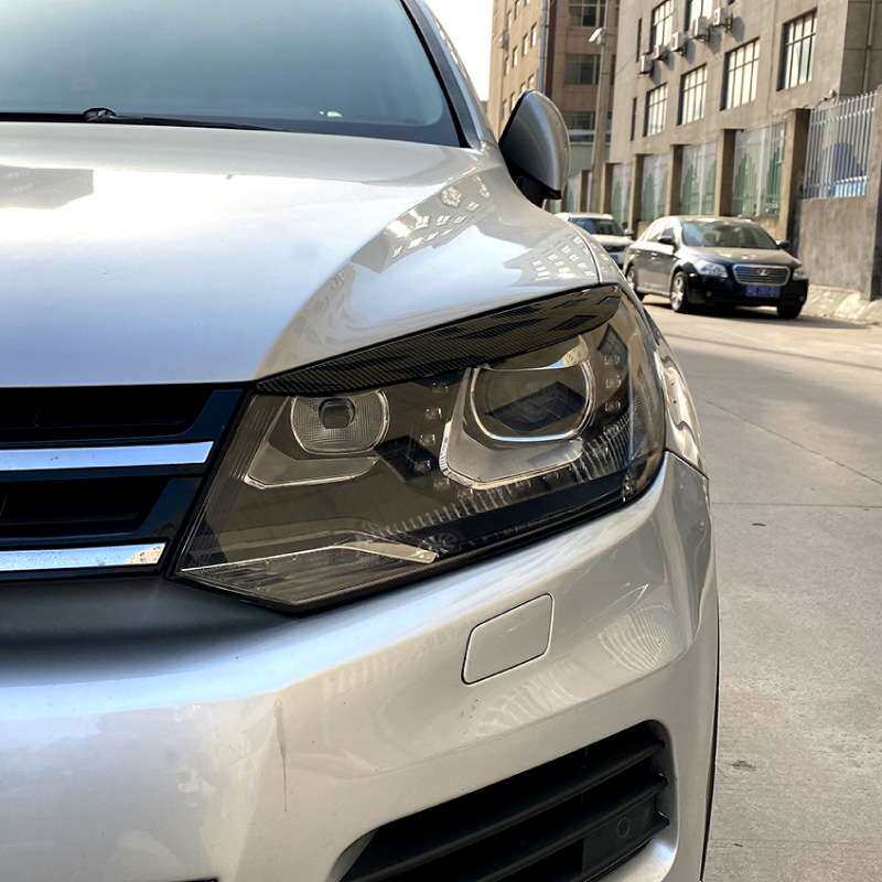适用大众途锐Touareg 2010-2018灯眉前大灯车贴外饰跨境改装配件