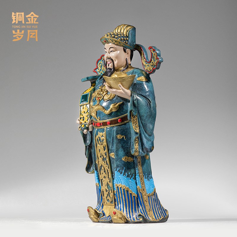 《禄星公》铜金岁月黄铜摆件新中式工艺品铜器客厅办公室桌面摆件