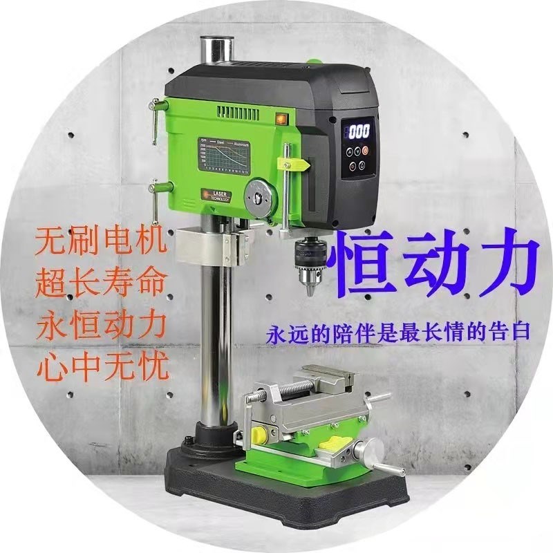 无刷电机台钻 迷你强BG-516809精密高速多功能铣床佛激光数显调速