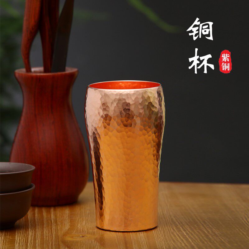 纯铜杯子手工铜杯加厚紫铜杯子啤酒铜杯纯手工铜杯子个性铜杯