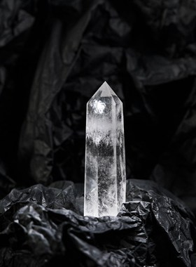 天然白水晶柱瑜伽办公家居扩香矿石摆件装饰送礼创意搬迁礼盒