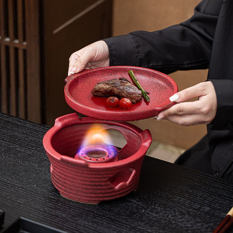 叶屿 慢煮生活炭炉煮茶炉茶壶提梁壶垫陶瓷盘炖炖锅侧把壶茶具